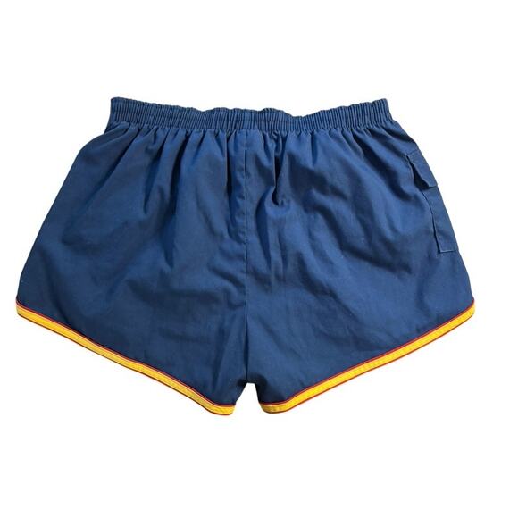 Vintage Vtg Towncraft Swim Shorts Blue w Red Yellow TRIM Bathing Suit Trunks Med - Picture 2 of 7